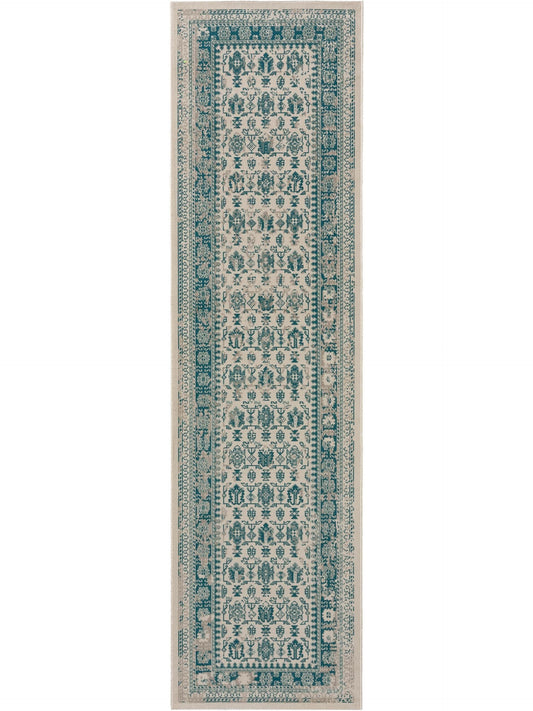 Covoraș îngust/preș - interior/exterior Antique Beige/Turquoise