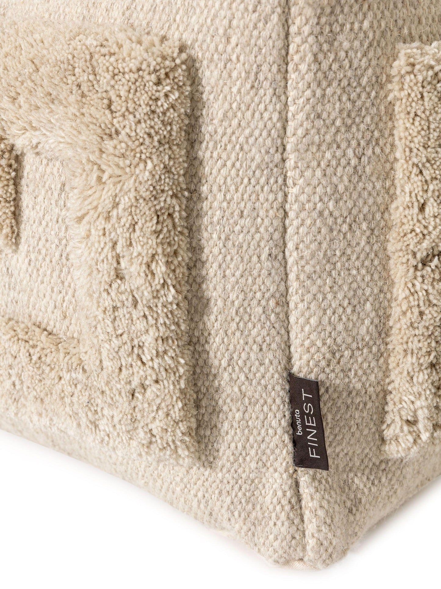 Handmade Wool Pouf/taburet Minos Cream