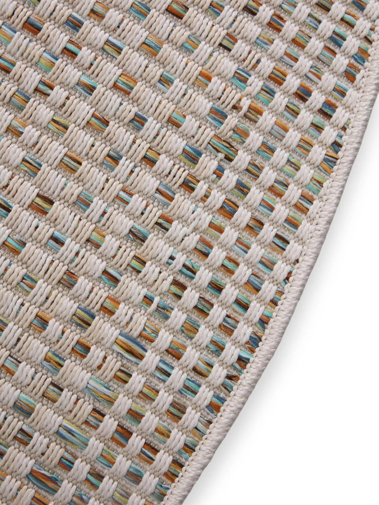Covor rotund interior/exterior Agra Cream/Blue