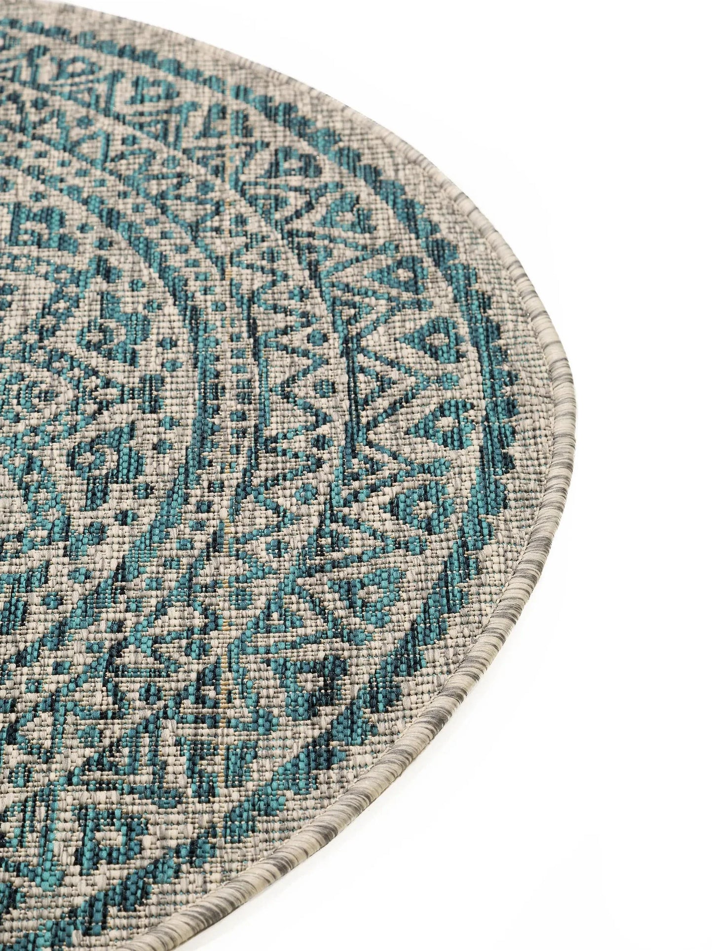 Covor rotund interior/exterior Cleo Beige/Blue