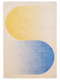 Covor lavabil Luna Blue/Yellow