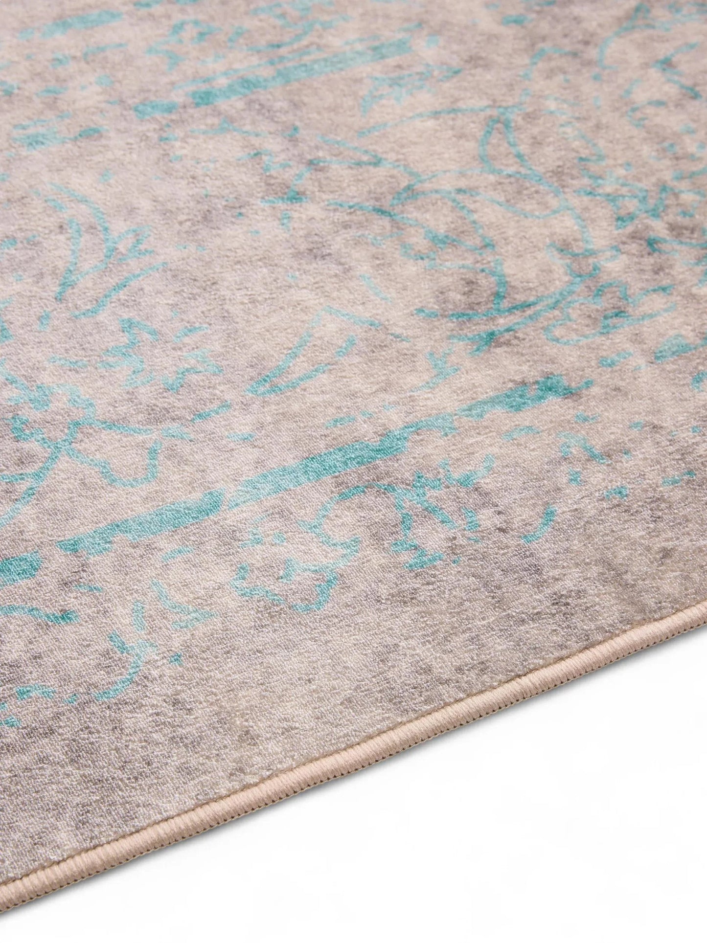 Covor lavabil Miray Grey/Turquoise