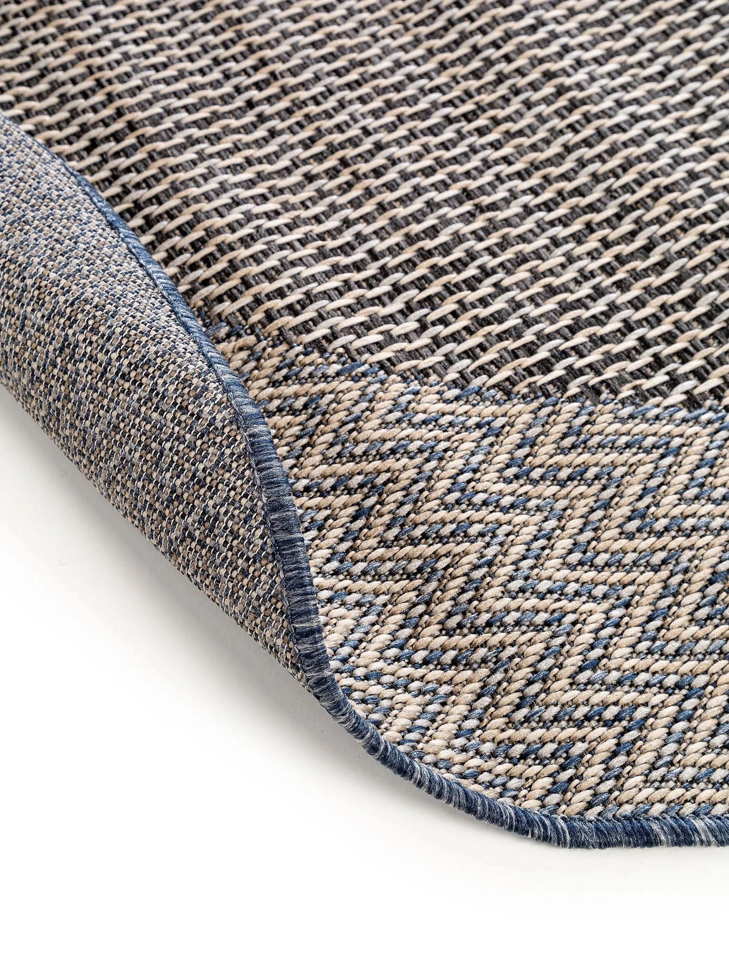 Covor rotund interior/exterior River Beige/Blue