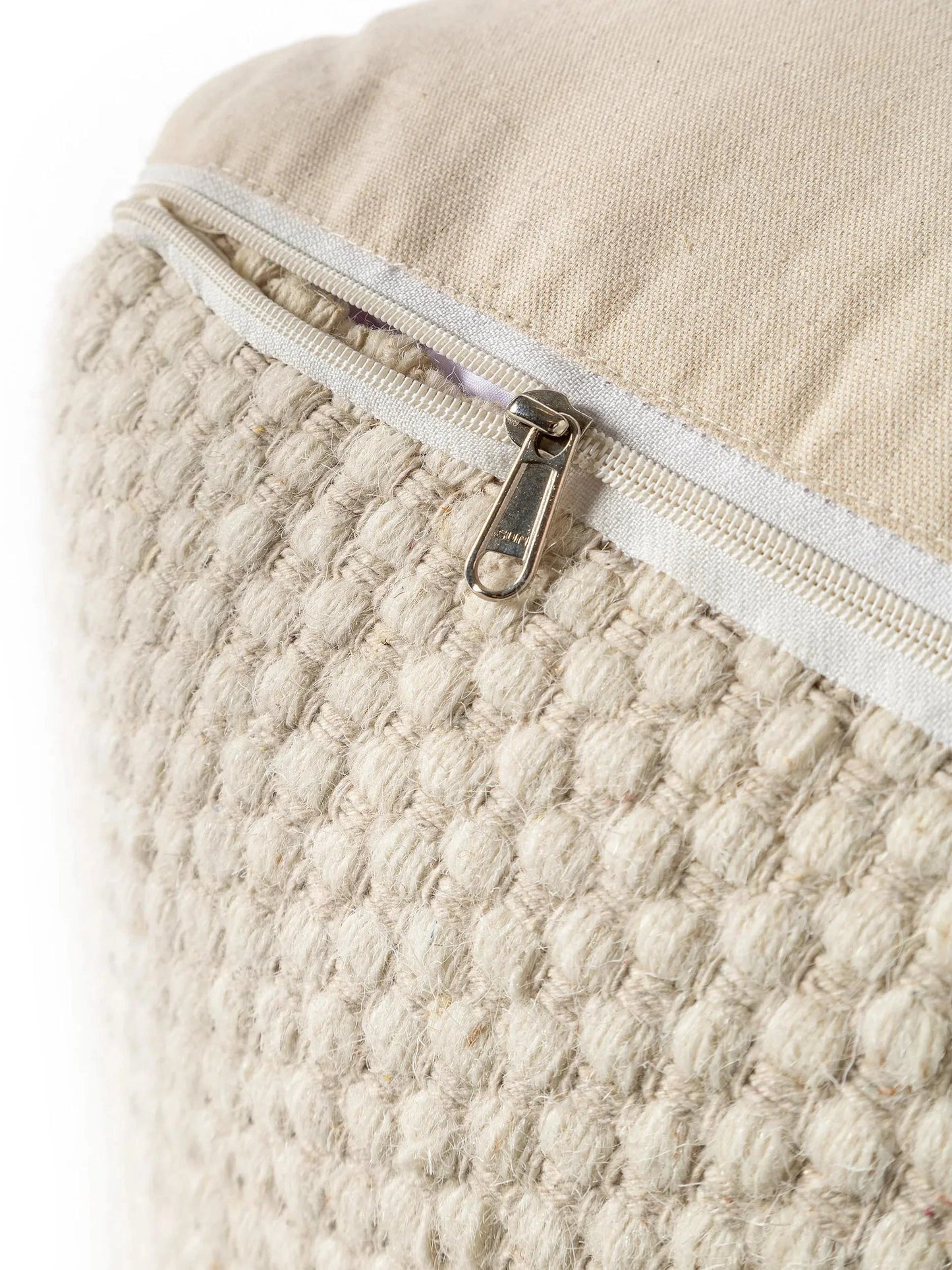 Handmade Wool Pouf/taburet Rocco White