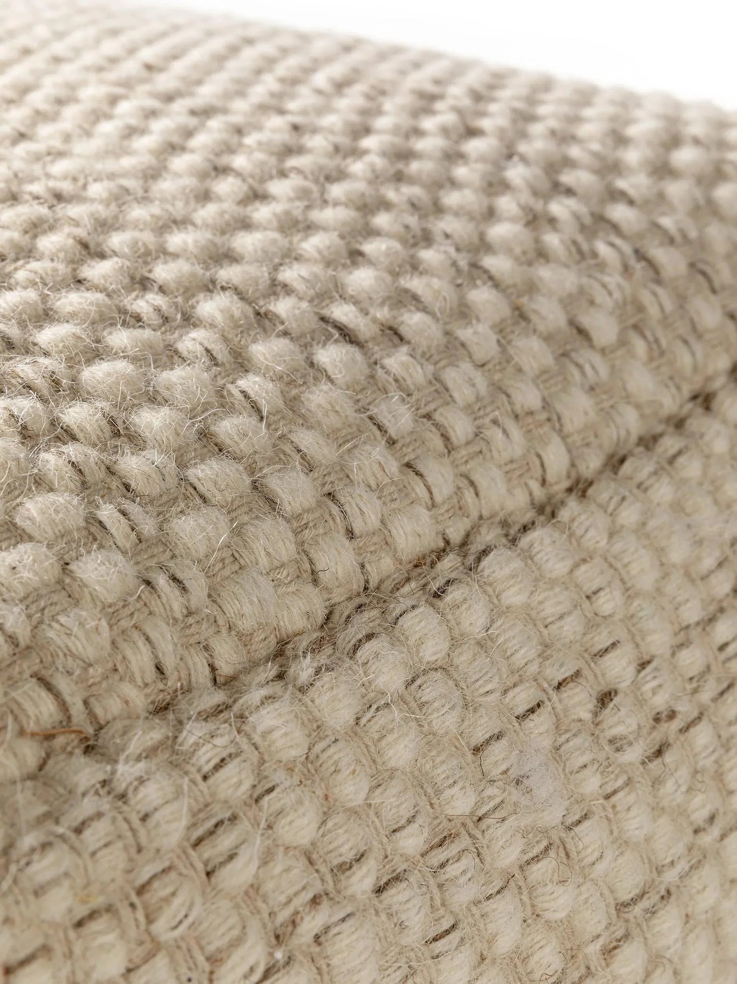 Handmade Wool Pouf/taburet Rocco Cream