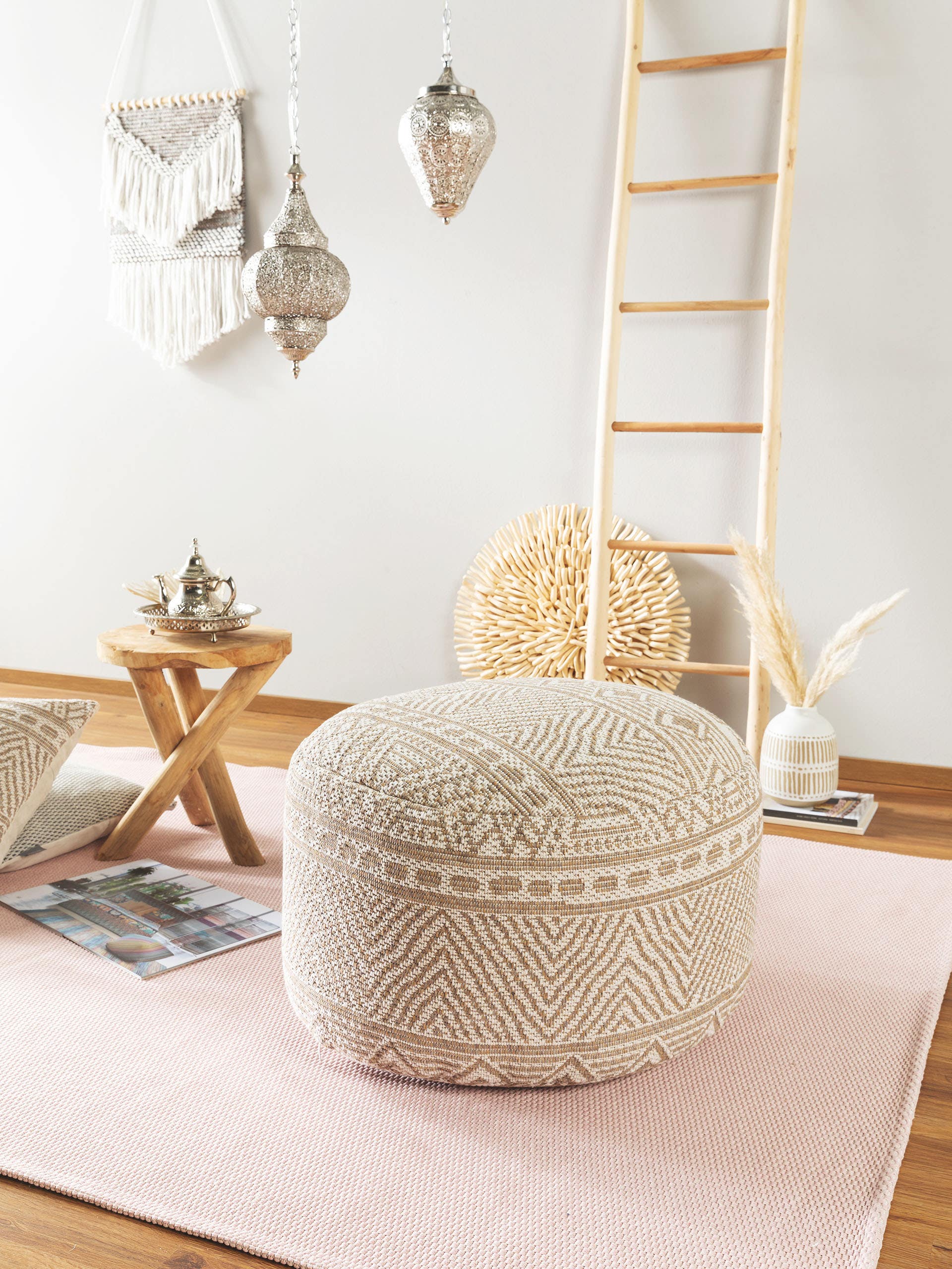 Pouf/taburet Naxos Cream/Taupe 