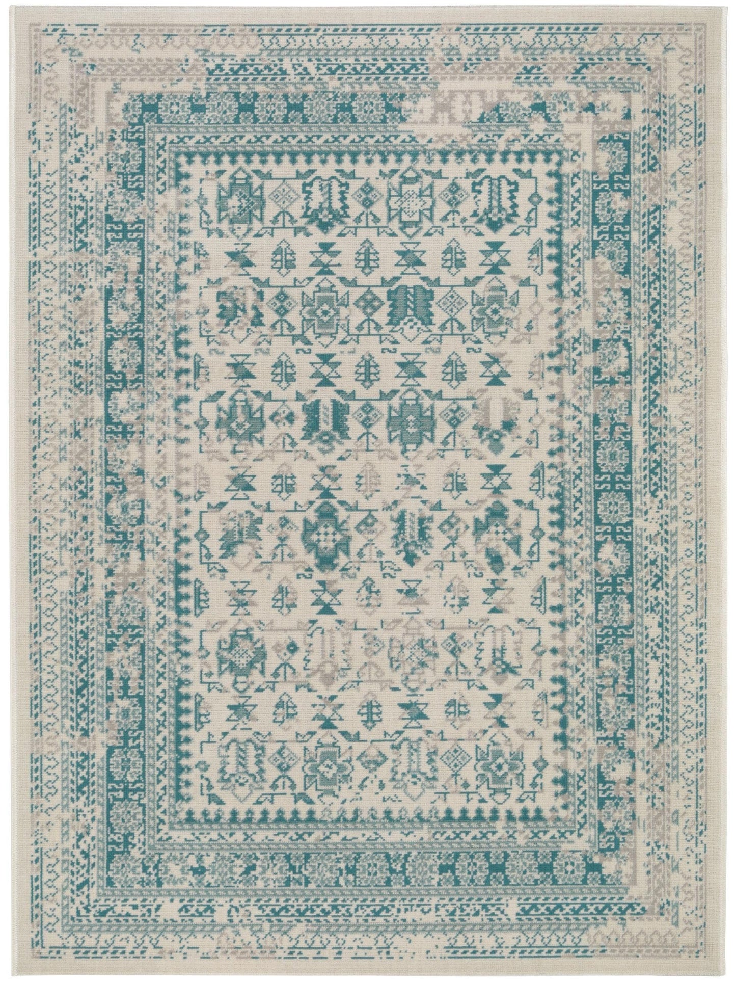 Covor interior/exterior Antique Beige/Turquoise 
