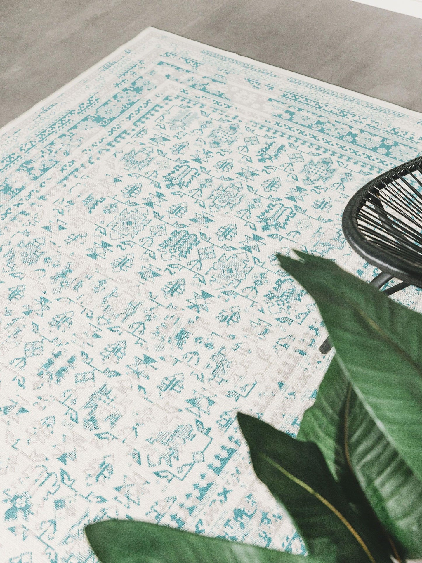 Covor interior/exterior Antique Beige/Turquoise 