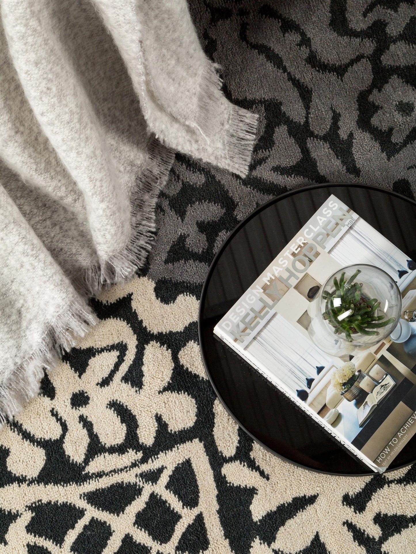 Covor de lână Nesta Charcoal/Beige 