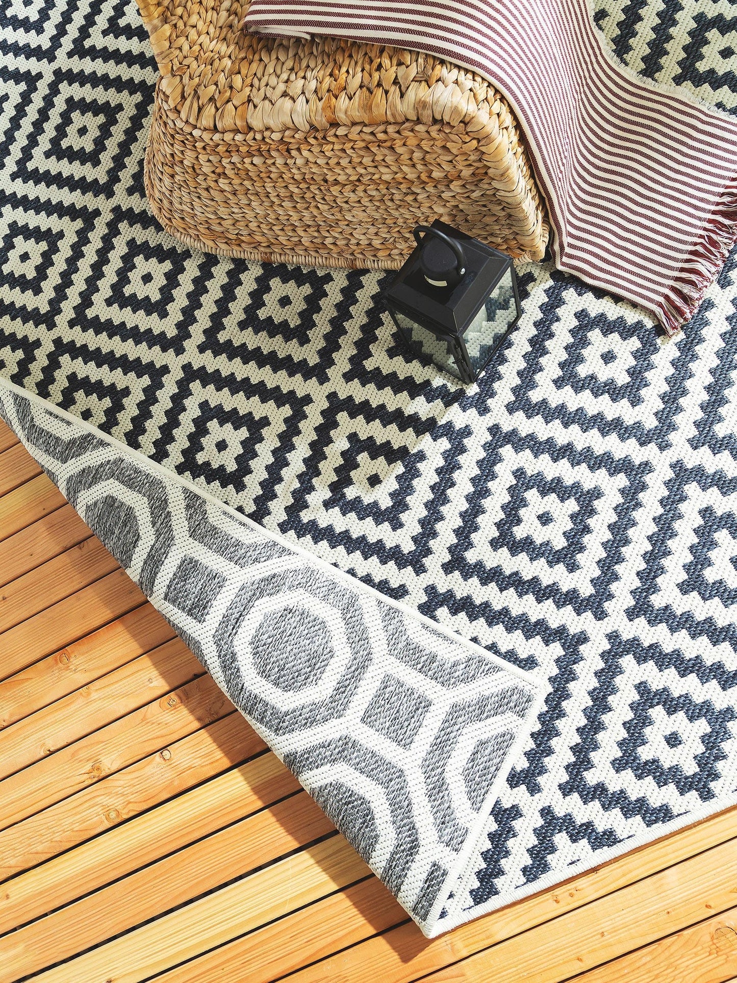 Covor reversibil Terrazzo Grey/Blue 