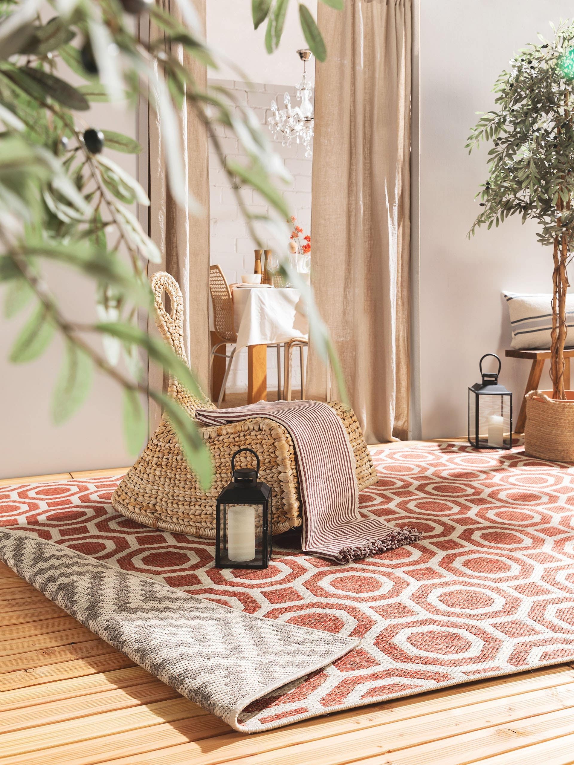 Covor reversibil Terrazzo Beige/Red 