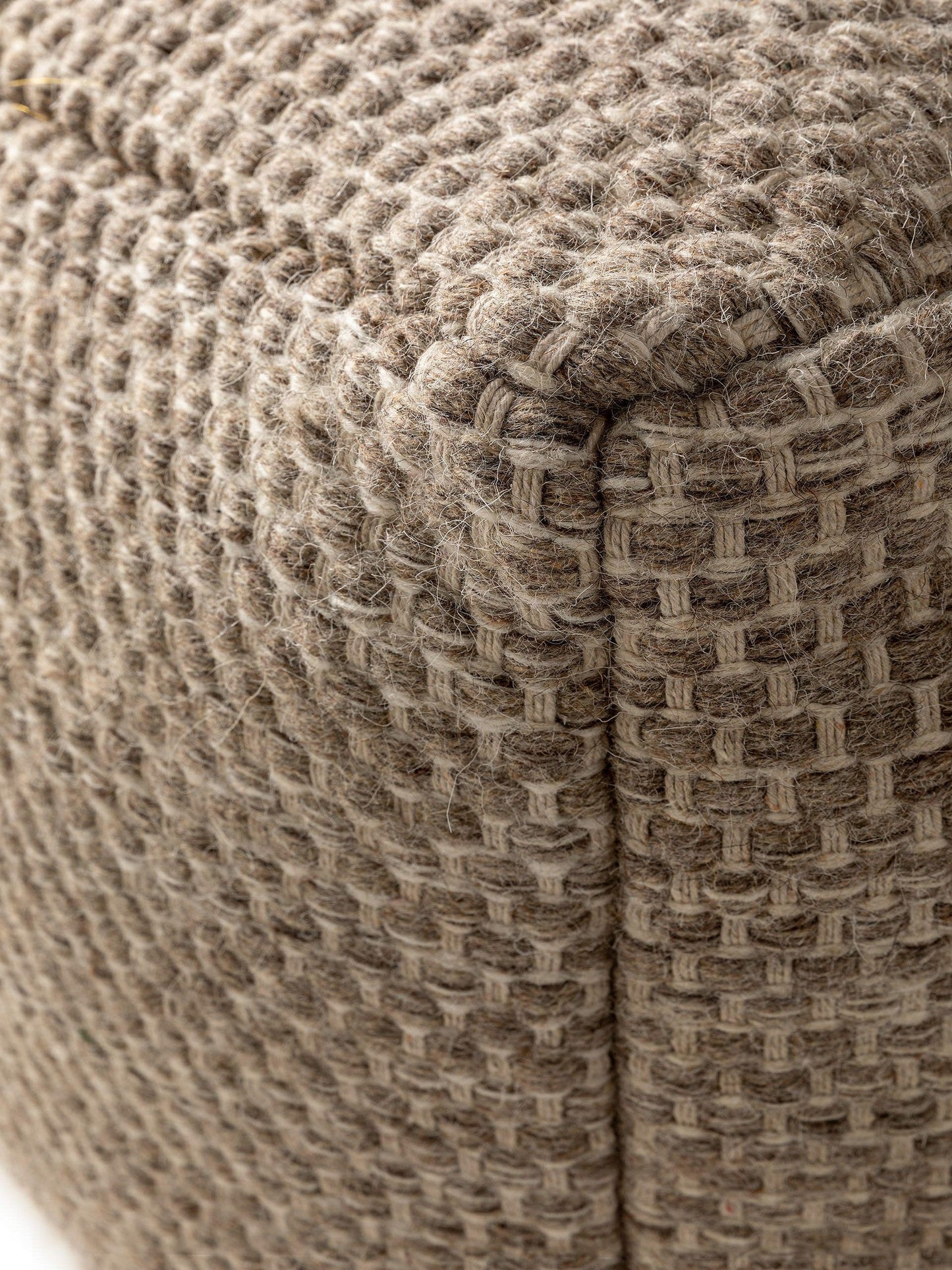 Handmade Wool Pouf/taburet Rocco Taupe 