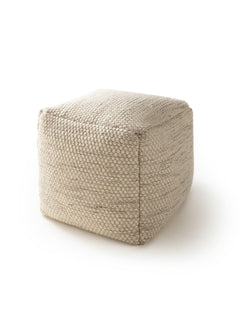 Handmade Wool Pouf/taburet Rocco Cream