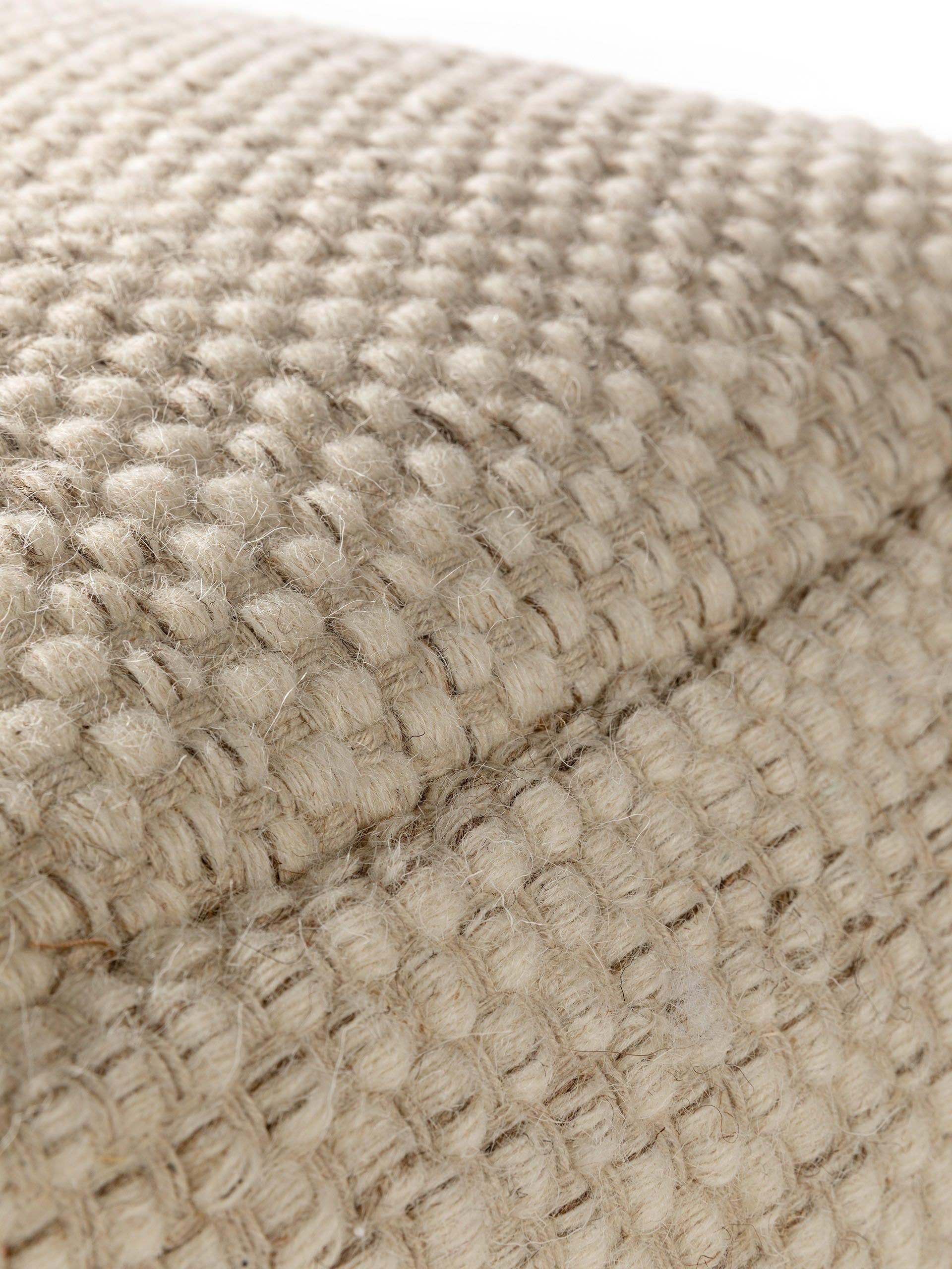 Handmade Wool Pouf/taburet Rocco Cream 