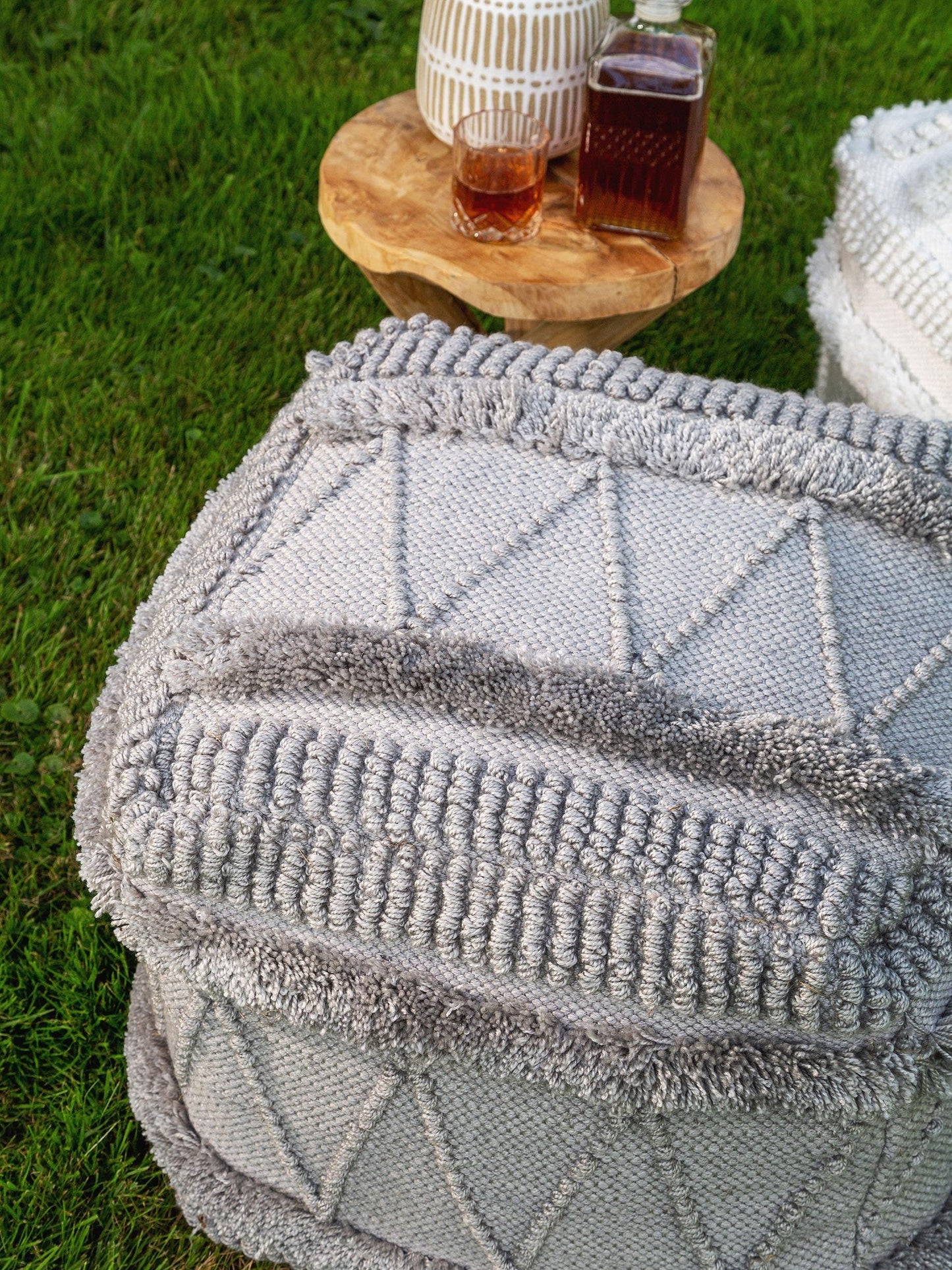 In- & Outdoor Pouf/taburet Toni Grey 