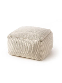 Handmade Wool Pouf/taburet Rocco White