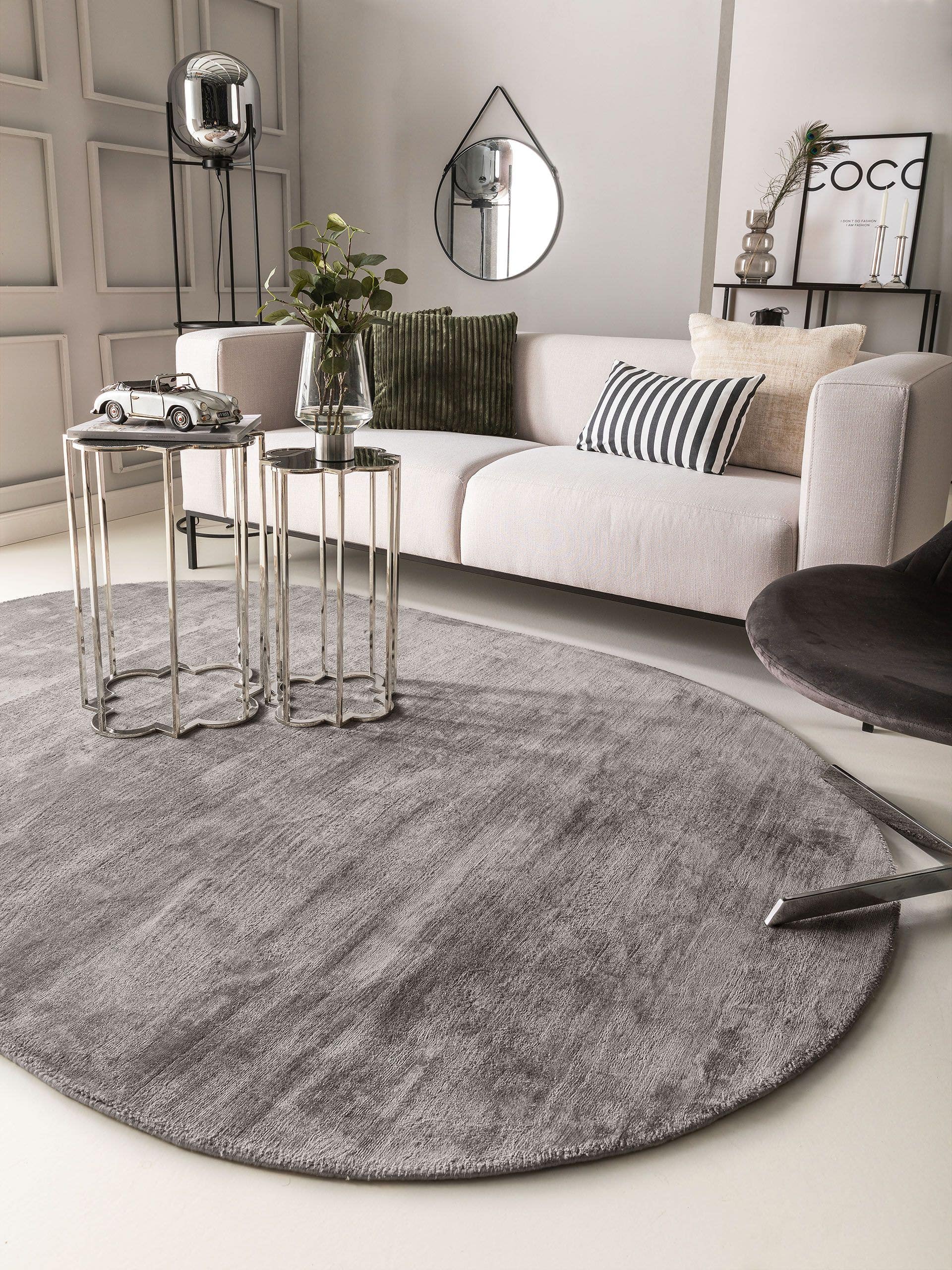 Covor din vâscoză Oval Nela Grey 