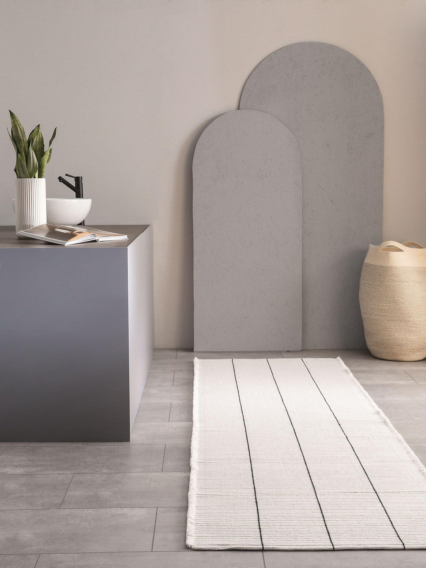 Covor din materiale reciclate Gaia White 
