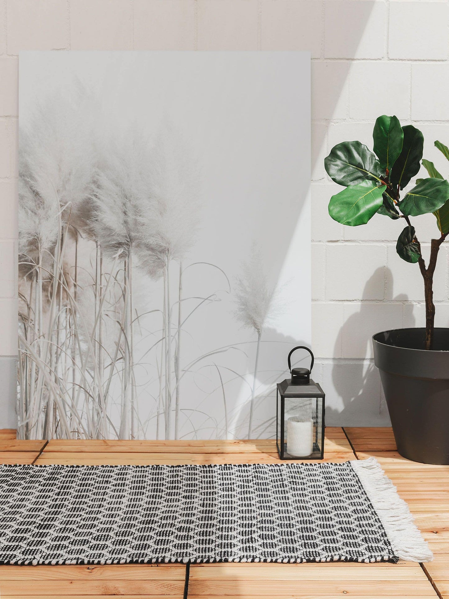Covor din materiale reciclate Mimpi White/Black 