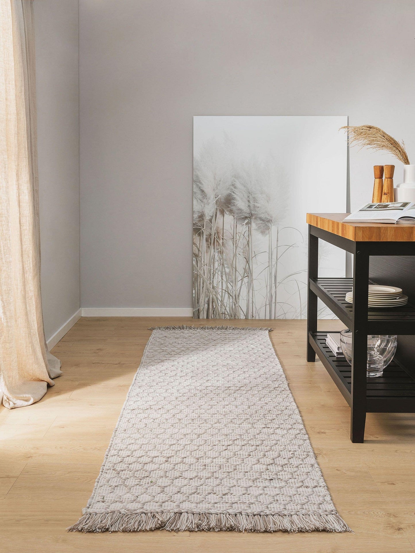 Covor din materiale reciclate Mimpi Light Grey 
