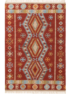 Hand Woven Kilim Zohra Multicolour/Red