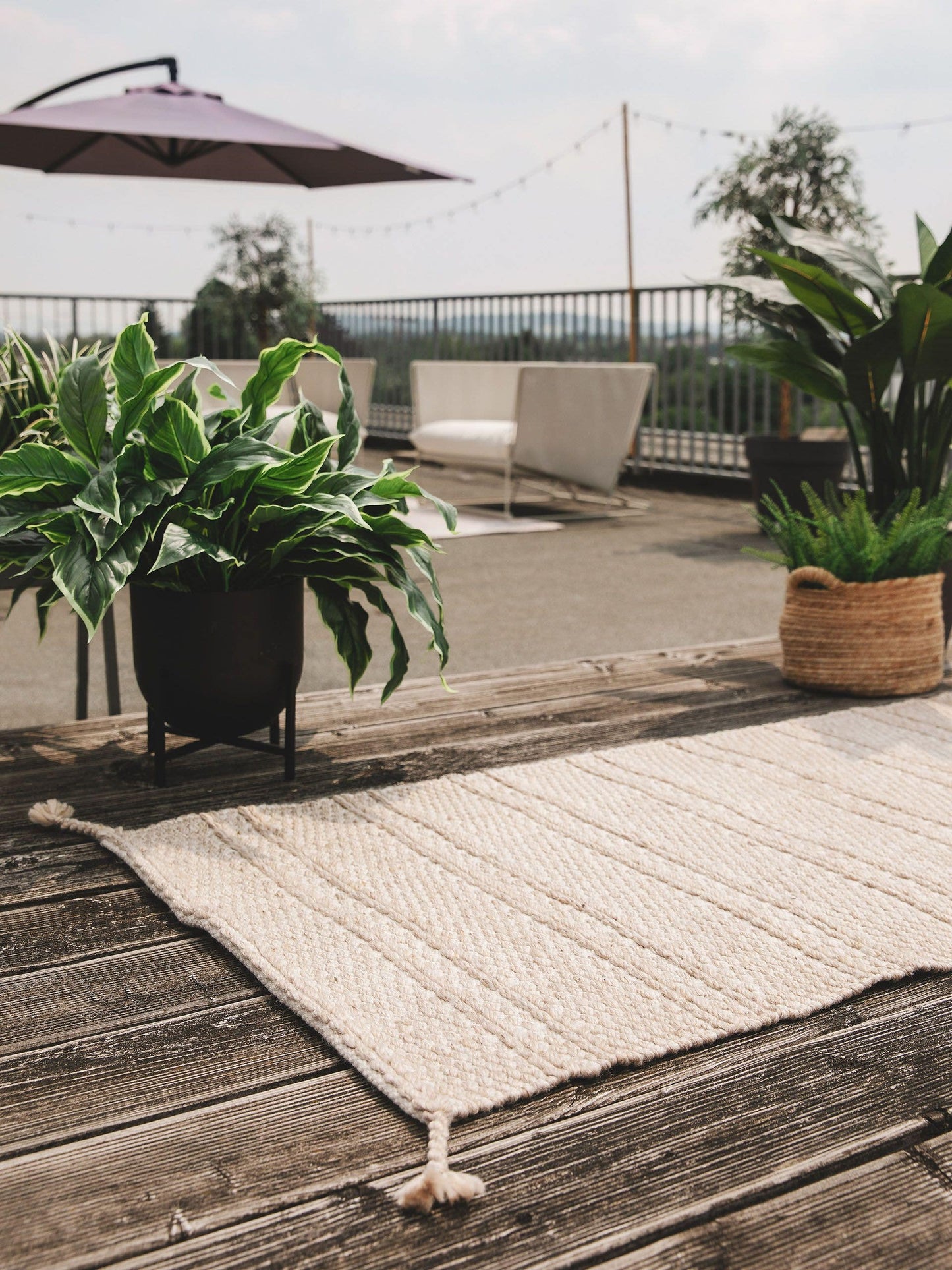 Covor din materiale reciclate Rene Beige 