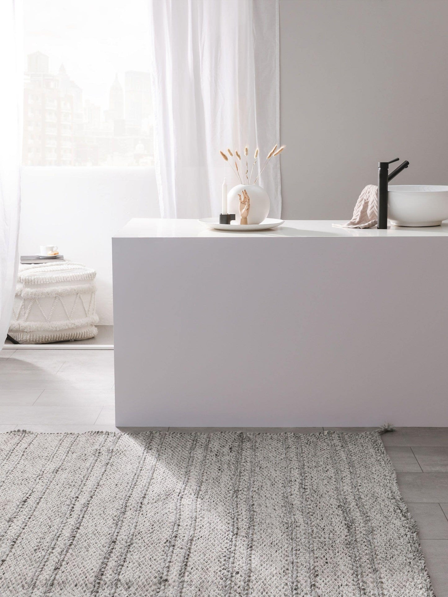 Covor din materiale reciclate Rene Grey 