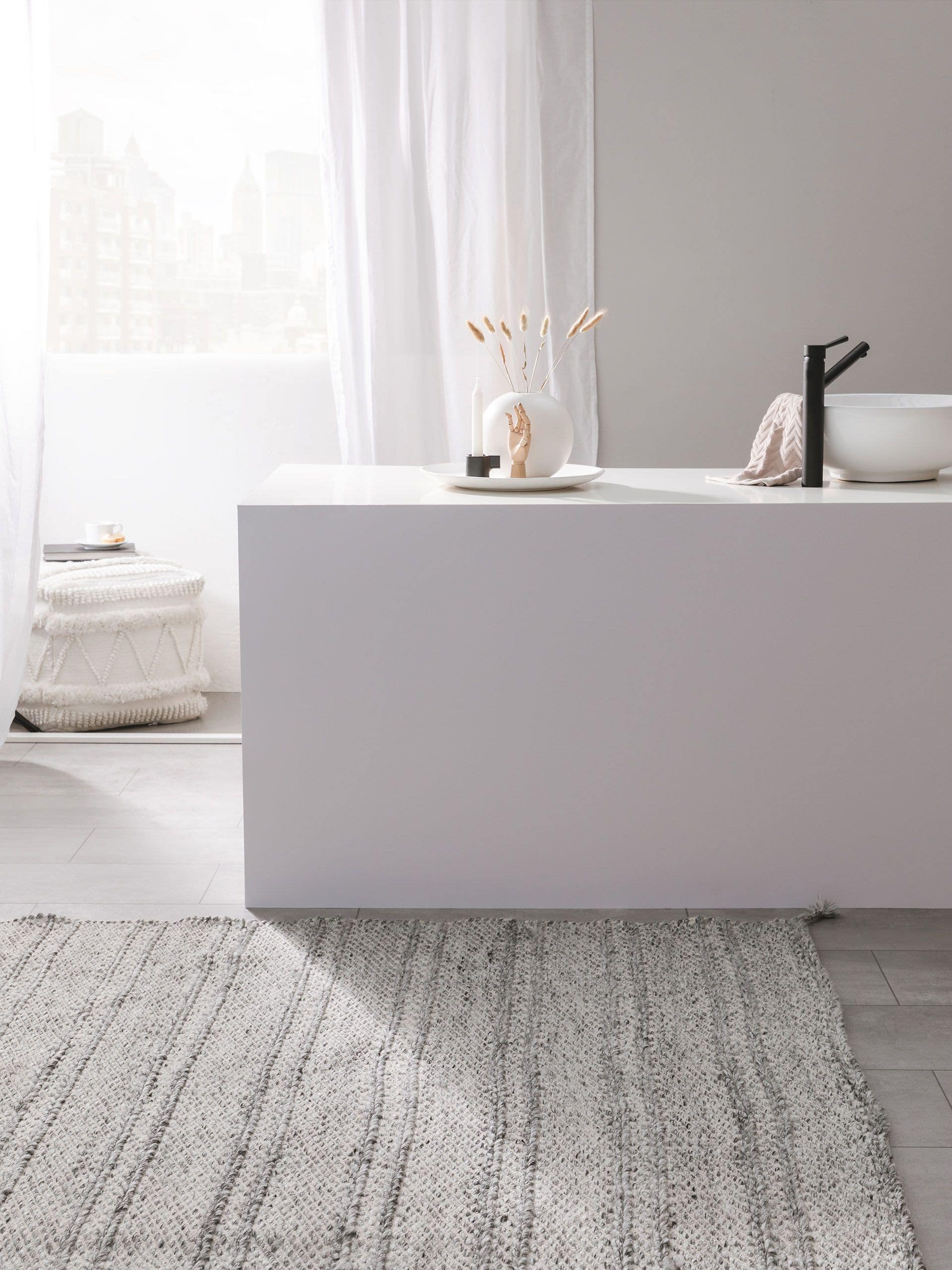 Covor din materiale reciclate Rene Grey 