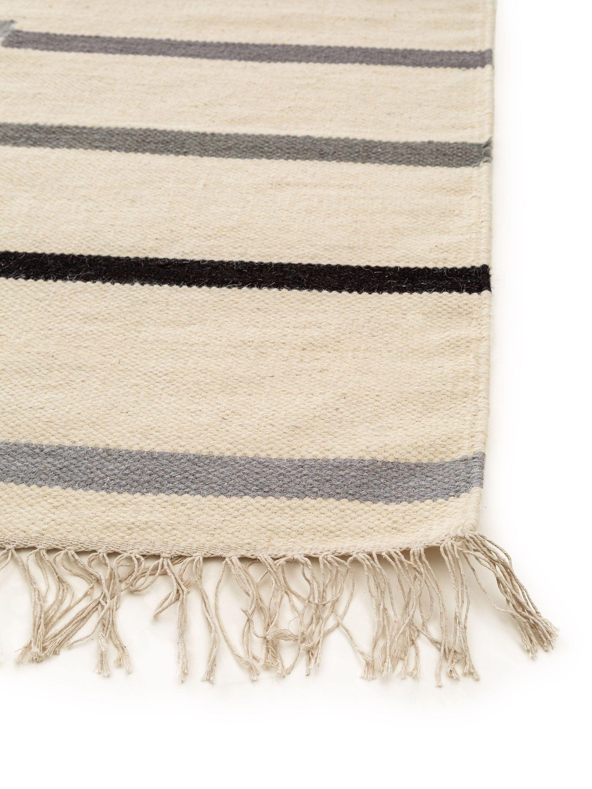 Hand Woven Kilim Zayn Black/White 