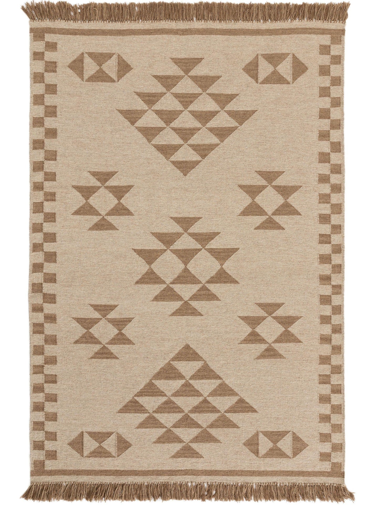 Hand Woven Kilim Mahila Light Brown 