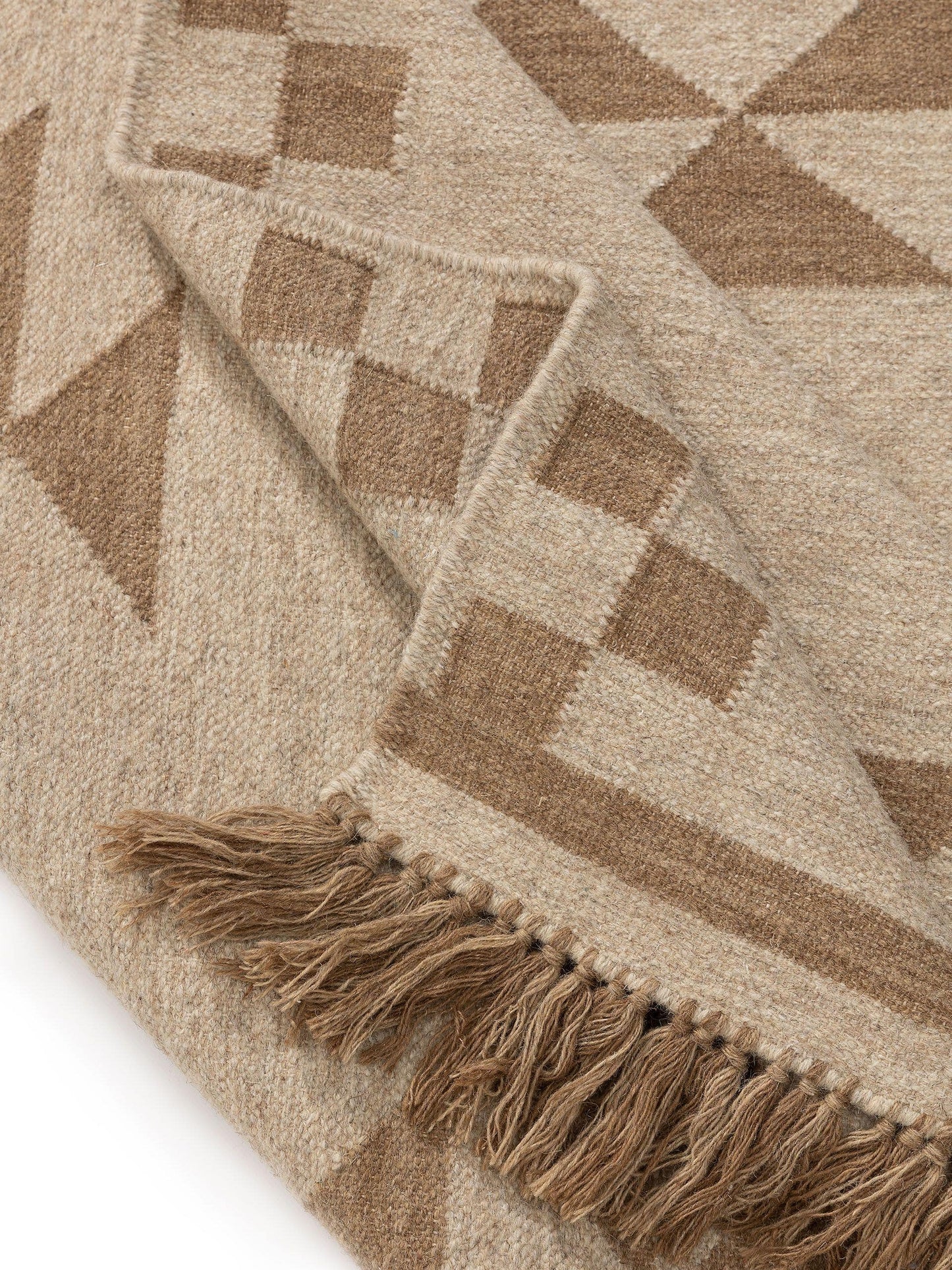 Hand Woven Kilim Mahila Light Brown 