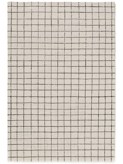 Covor de lână Grid Black/White