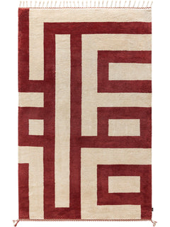 Covor de lână Maze Beige/Rot
