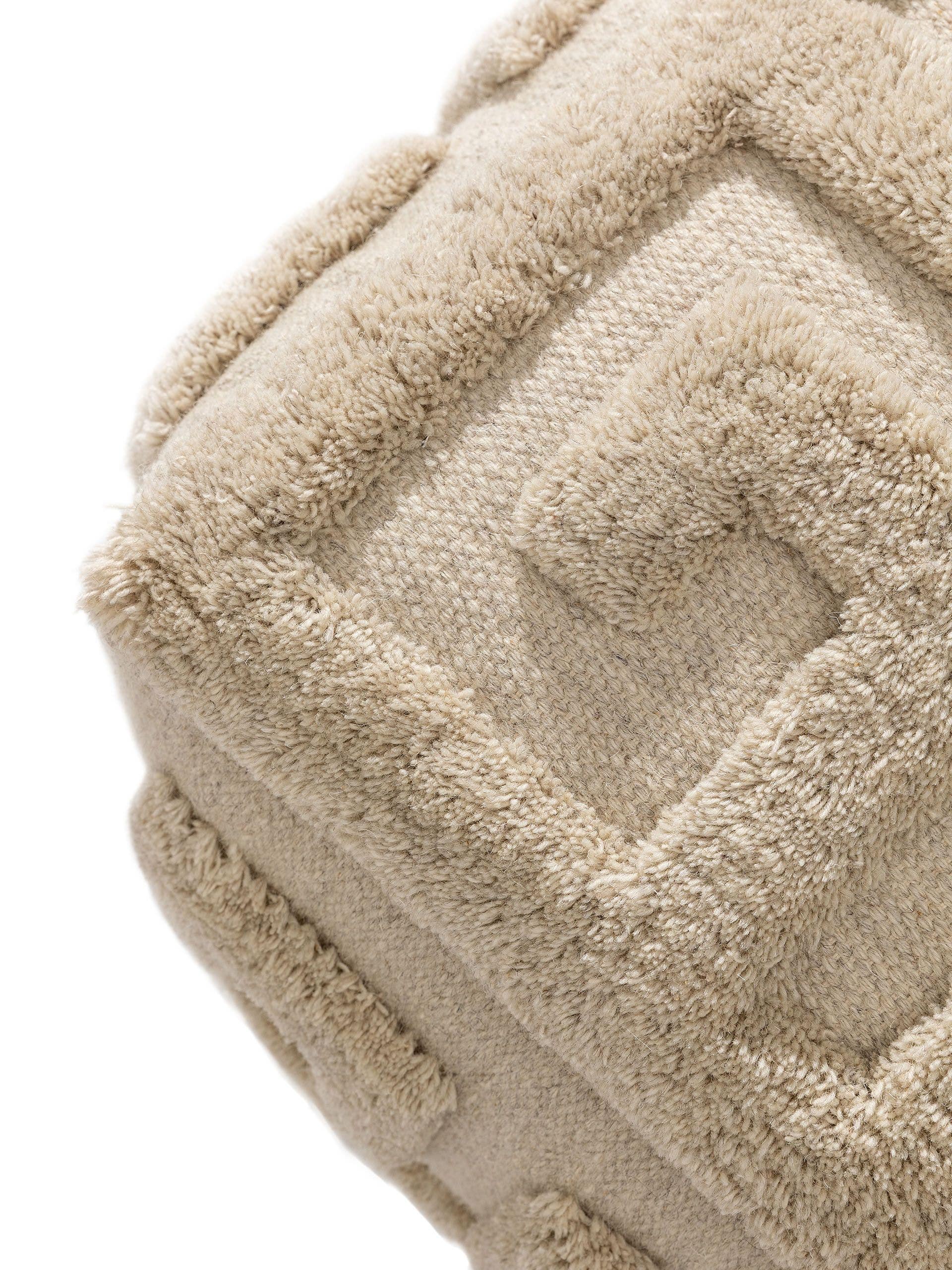 Handmade Wool Pouf/taburet Minos Cream 