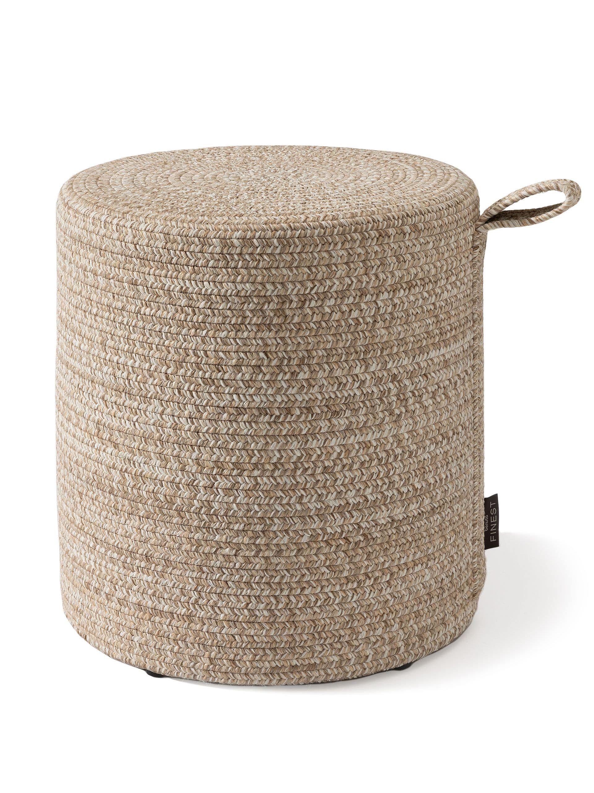 In- & Outdoor Pouf/taburet Noe Beige 40x40x43 cm