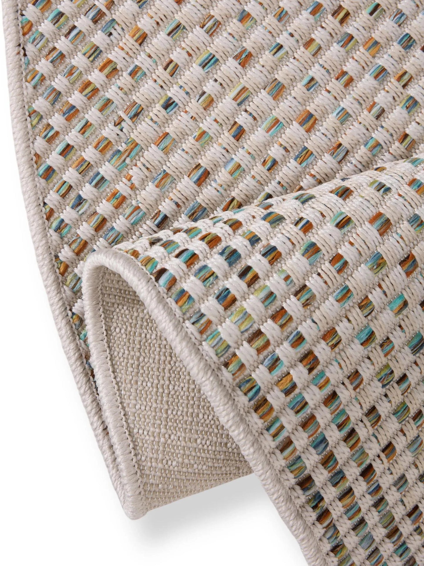 Covor rotund interior/exterior Agra Cream/Blue 