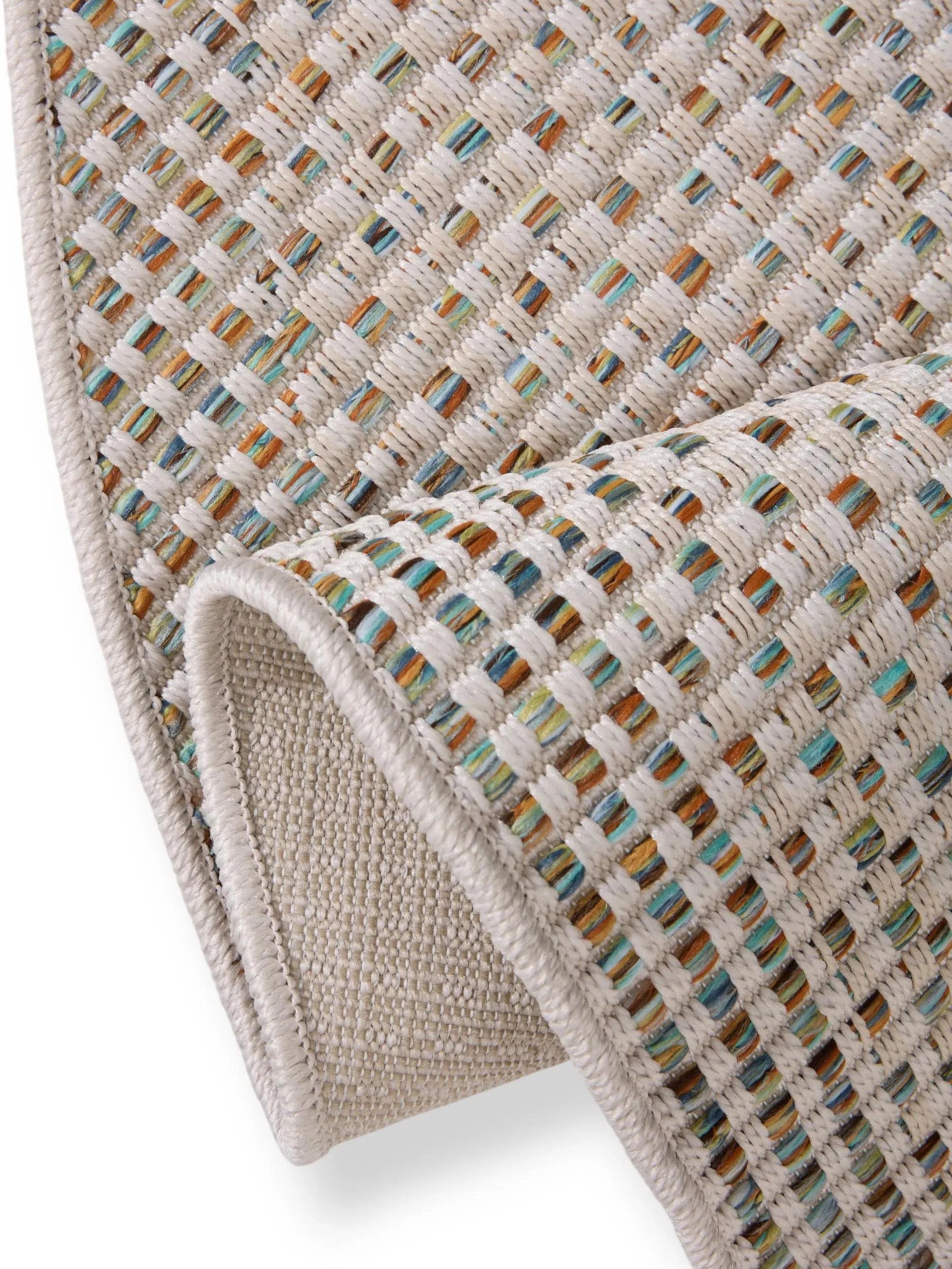 Covor rotund interior/exterior Agra Cream/Blue 