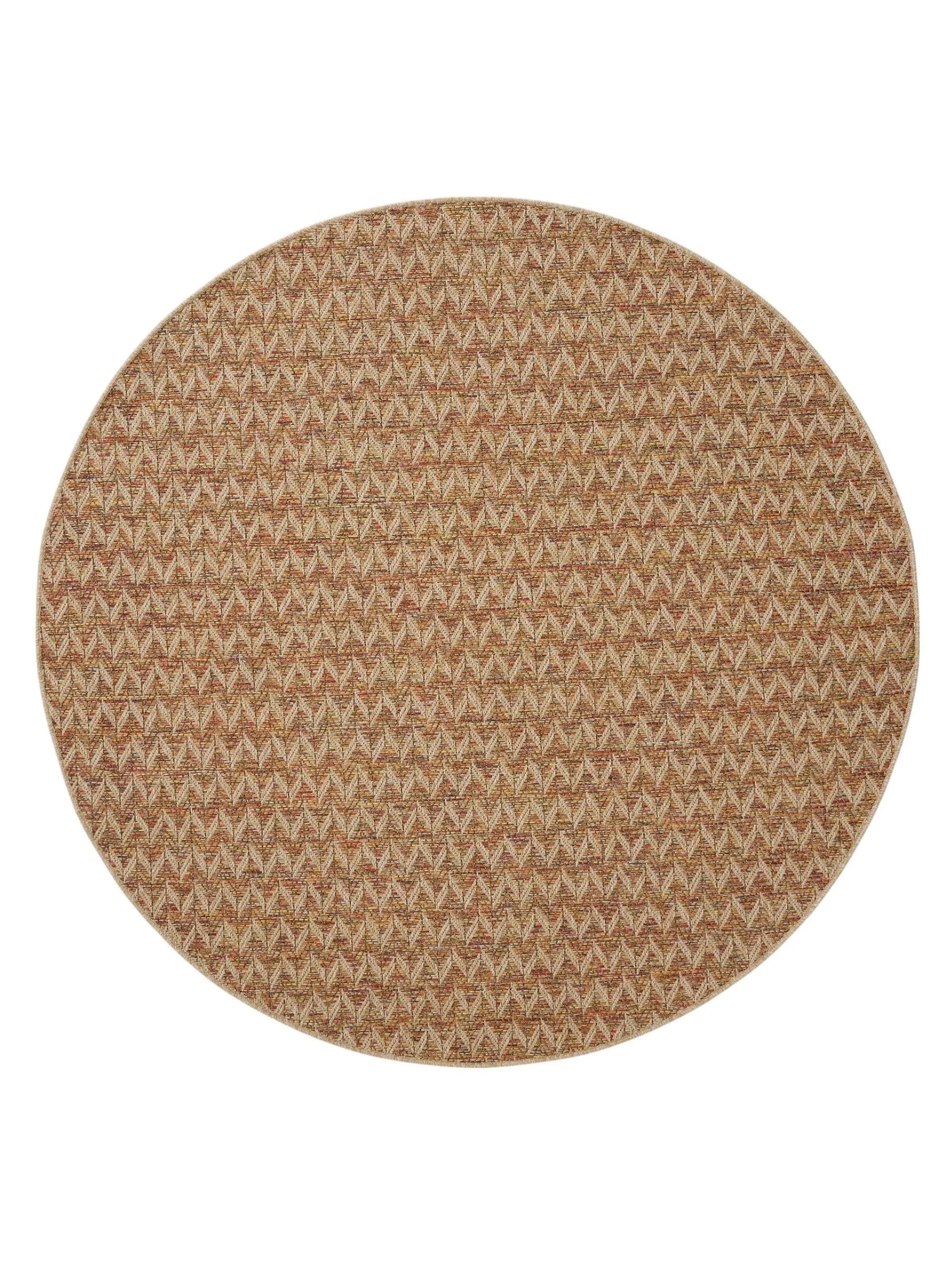 Covor rotund interior/exterior Agra Beige/Multicolour 
