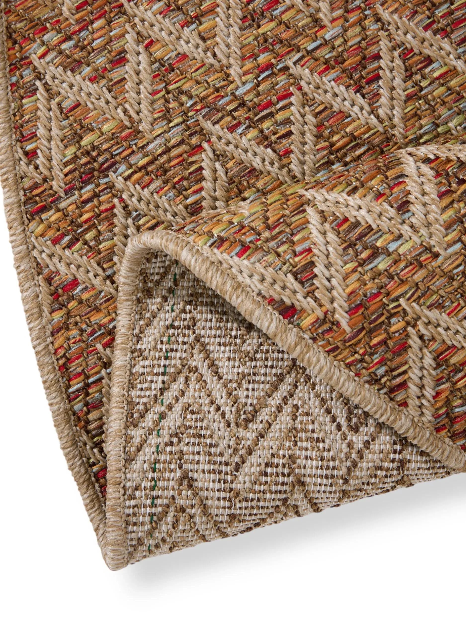 Covor rotund interior/exterior Agra Beige/Multicolour 