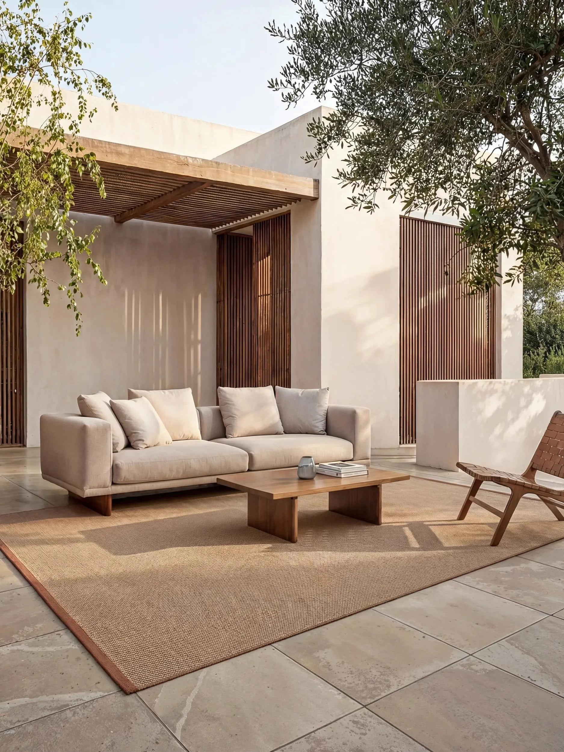 Covor interior/exterior Arvea Cream/Terracotta