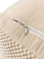 Handmade Wool Pouf/taburet Beads Cream 