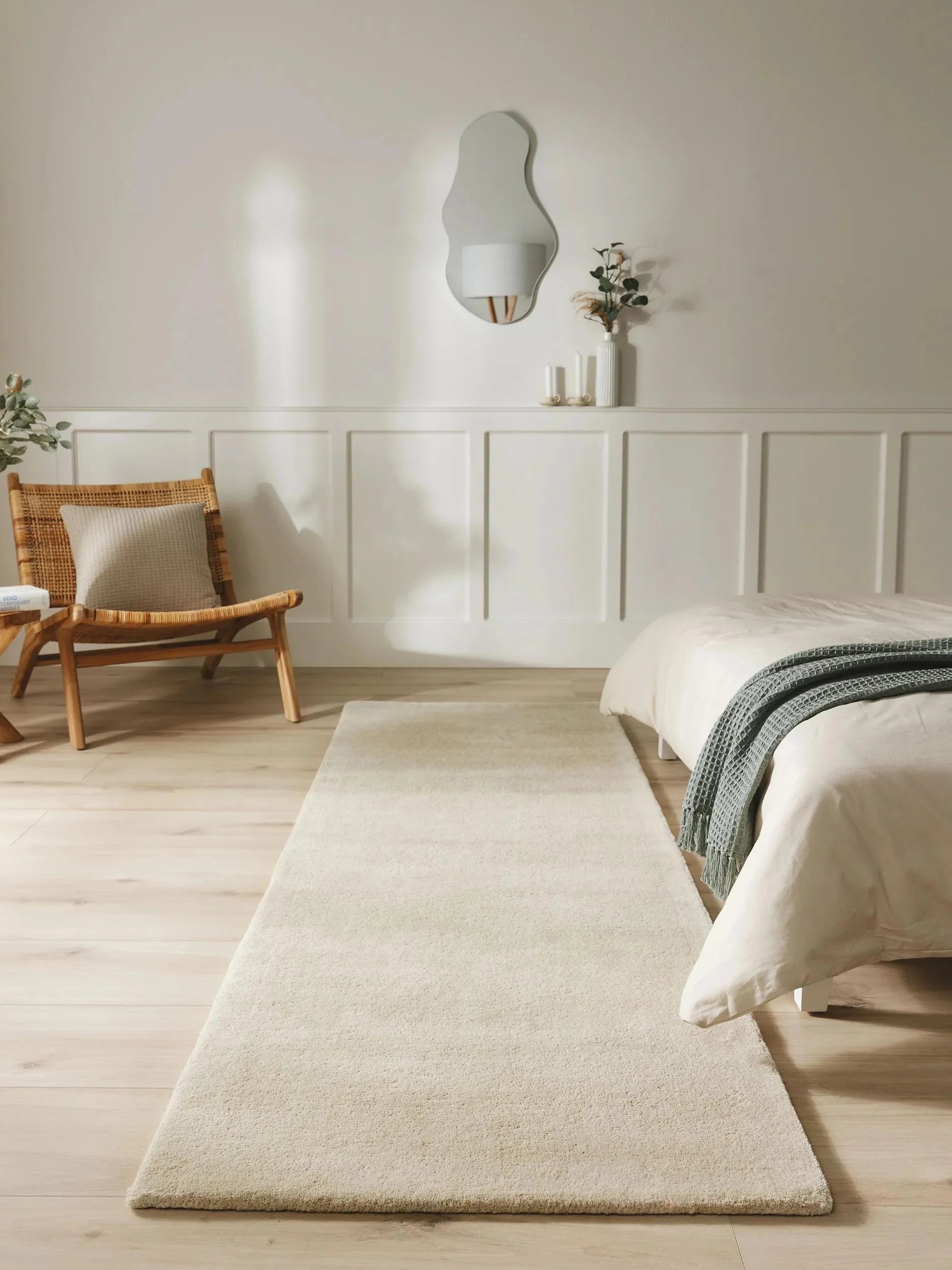 Traversă din lână Bent Cream 