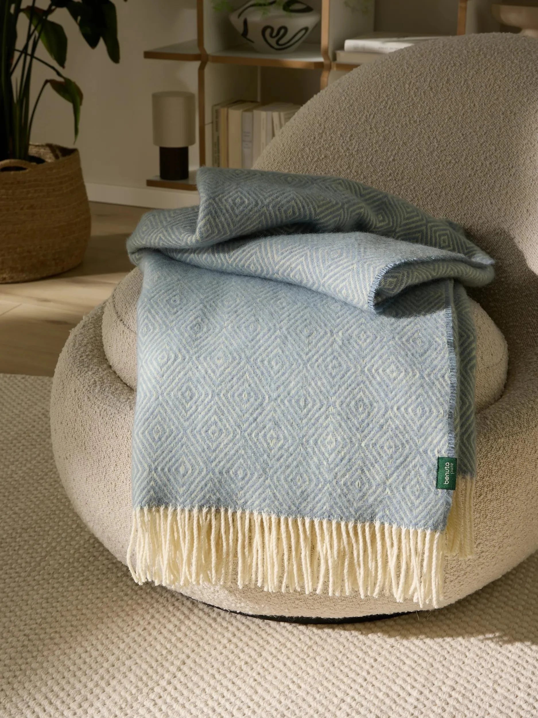 Wool Pătură Bianca Blue