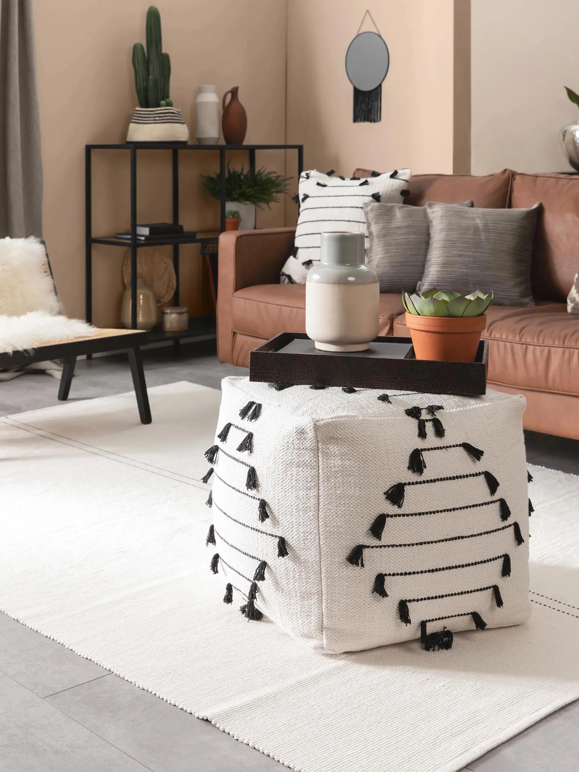 Pouf/taburet Bo Ivory