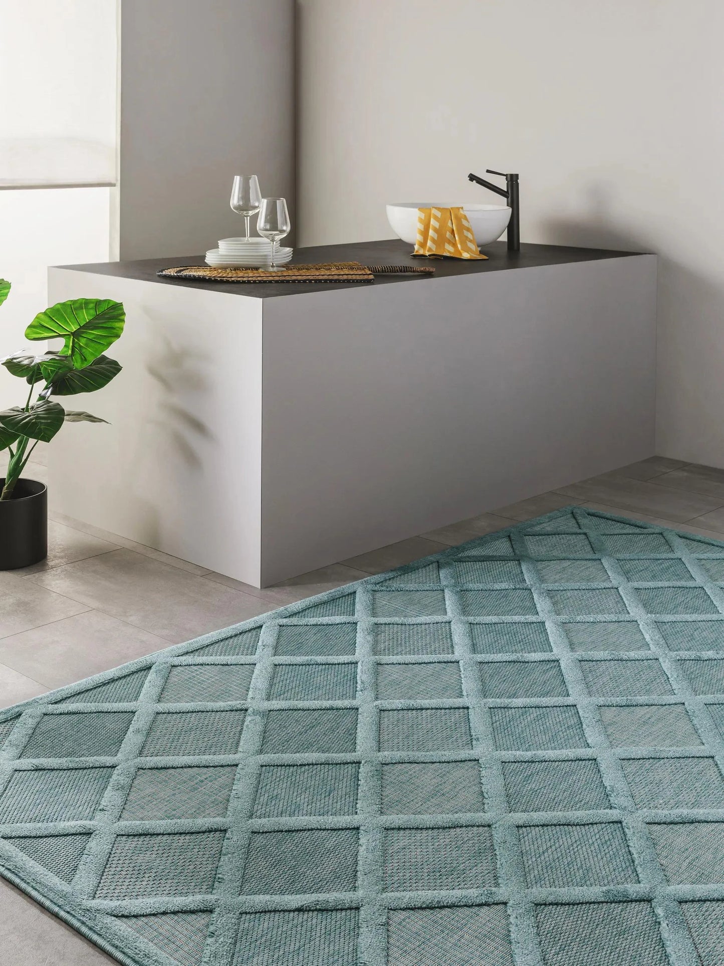 Covor interior/exterior Bonte Turquoise 