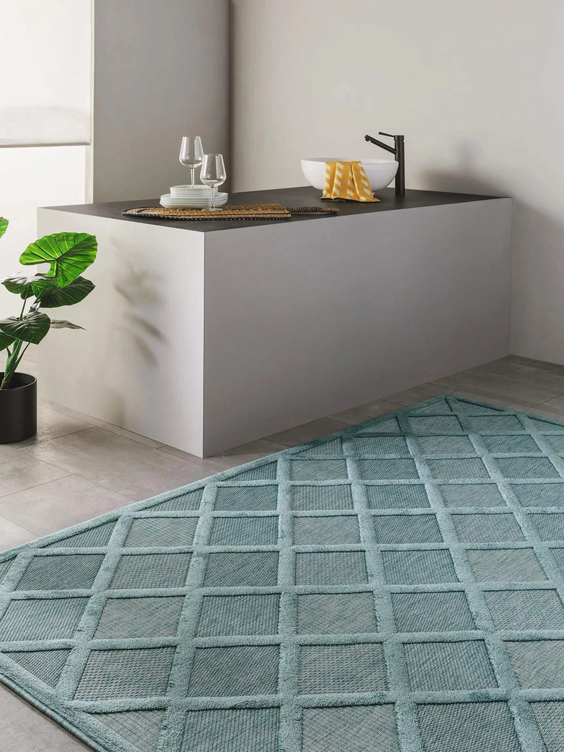 Covor interior/exterior Bonte Turquoise 