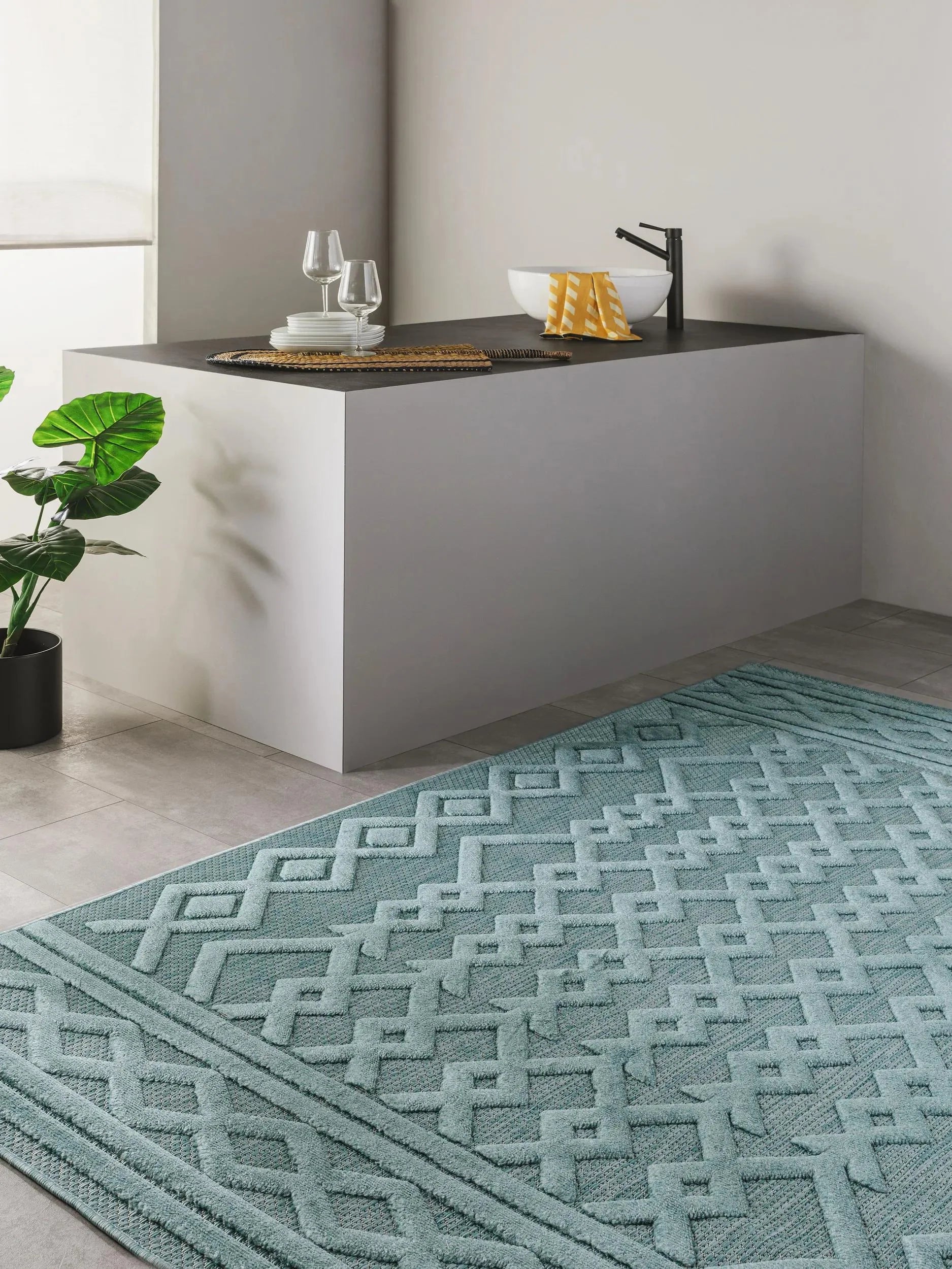 Covor interior/exterior Bonte Turquoise 