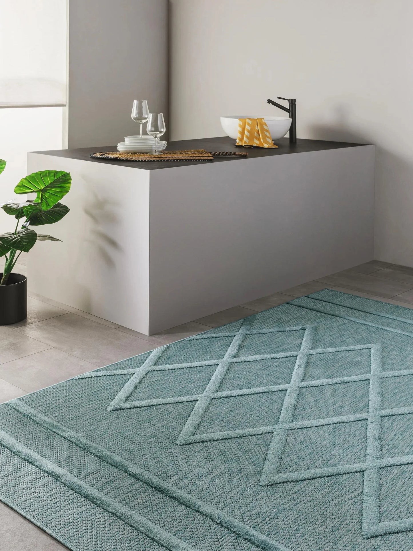 Covor interior/exterior Bonte Turquoise 