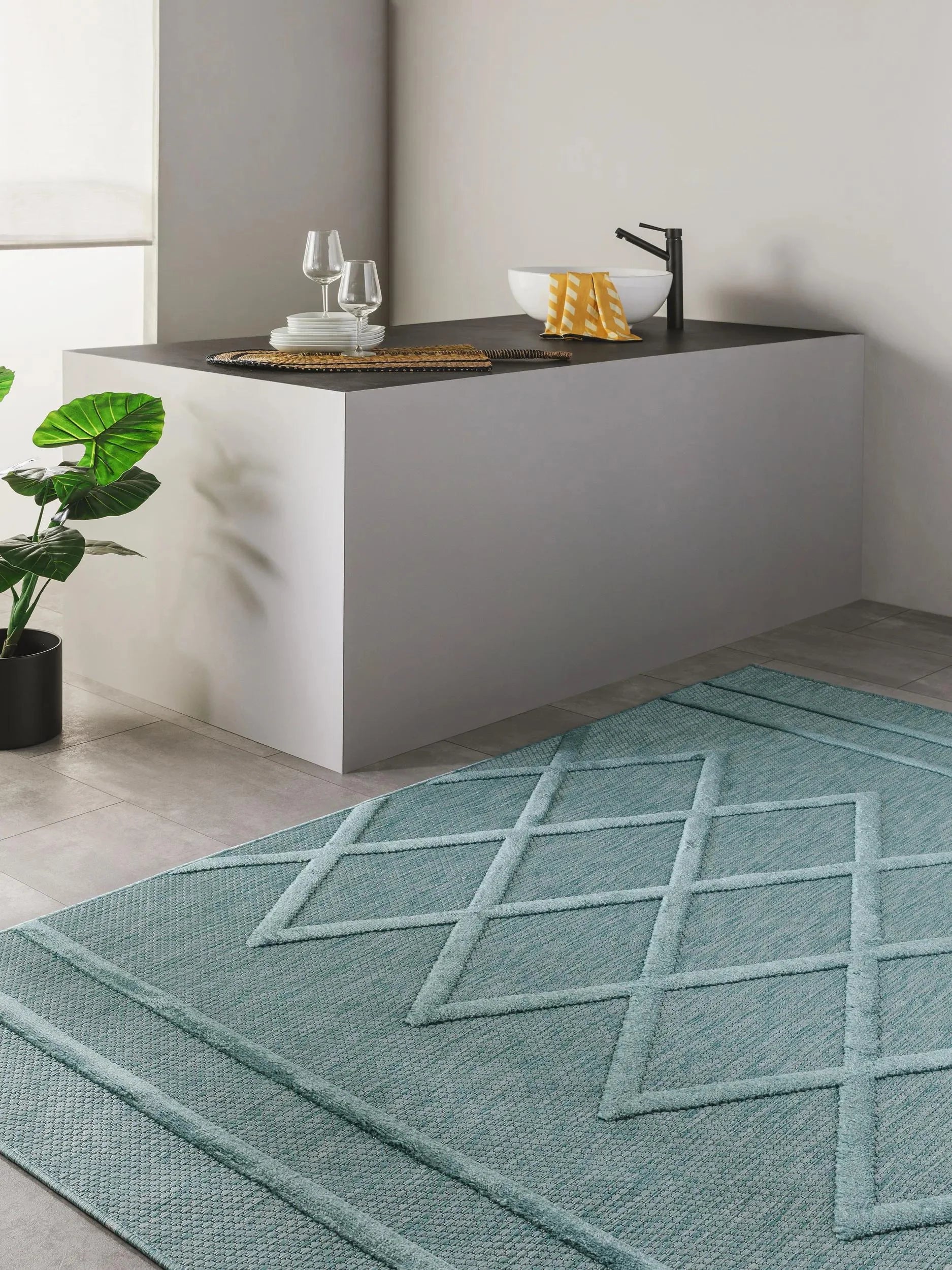 Covor interior/exterior Bonte Turquoise 