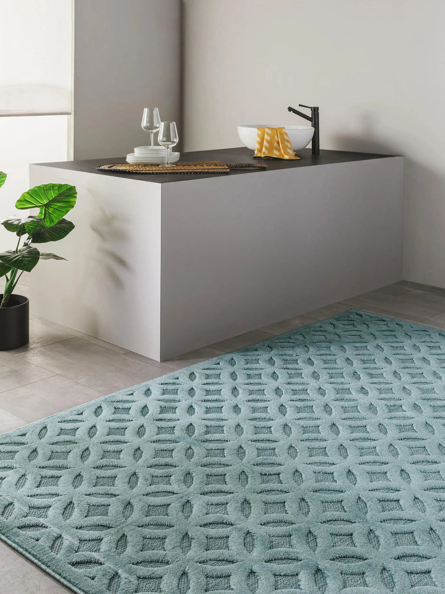 Covor interior/exterior Bonte Turquoise